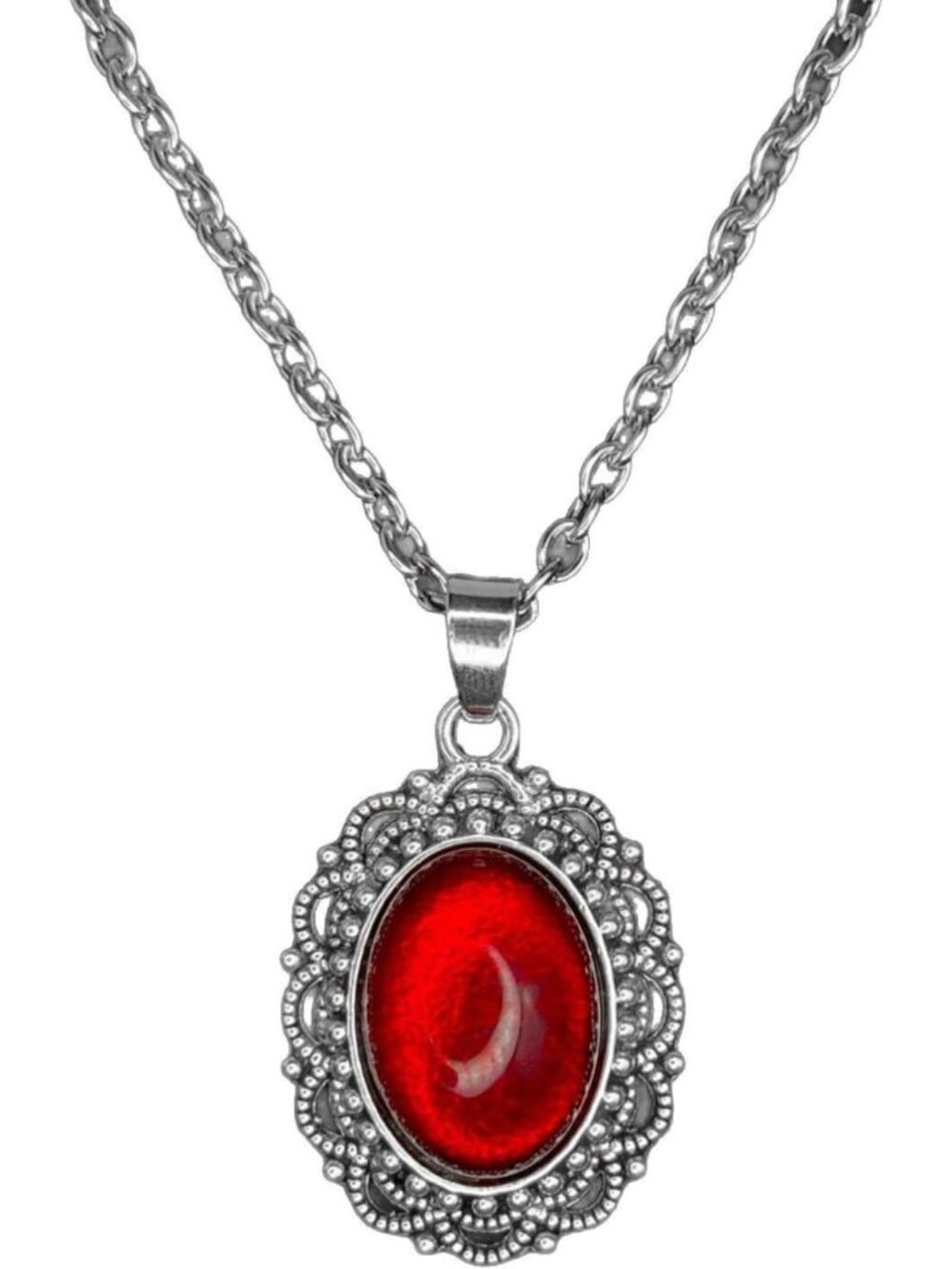Women's Red 3 Gothic Vampire Blood Cameo Pendant Vintage Witch Choker Necklace
